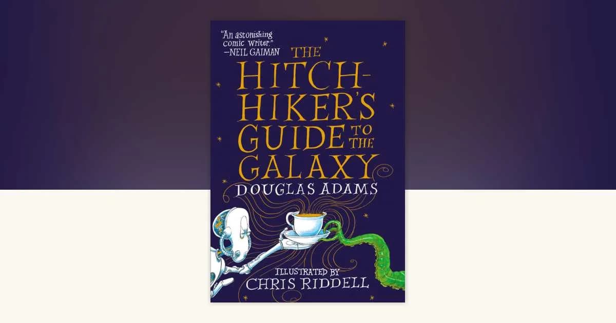 The Hitchhiker's Guide to the Galaxy, image from Penguin Random House