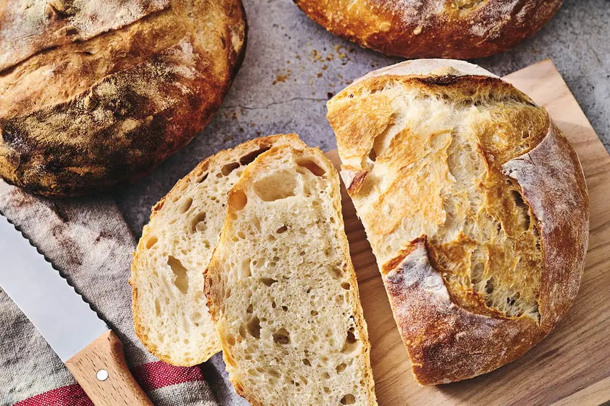 No-knead crusty white bread, image from King Arthur Baking